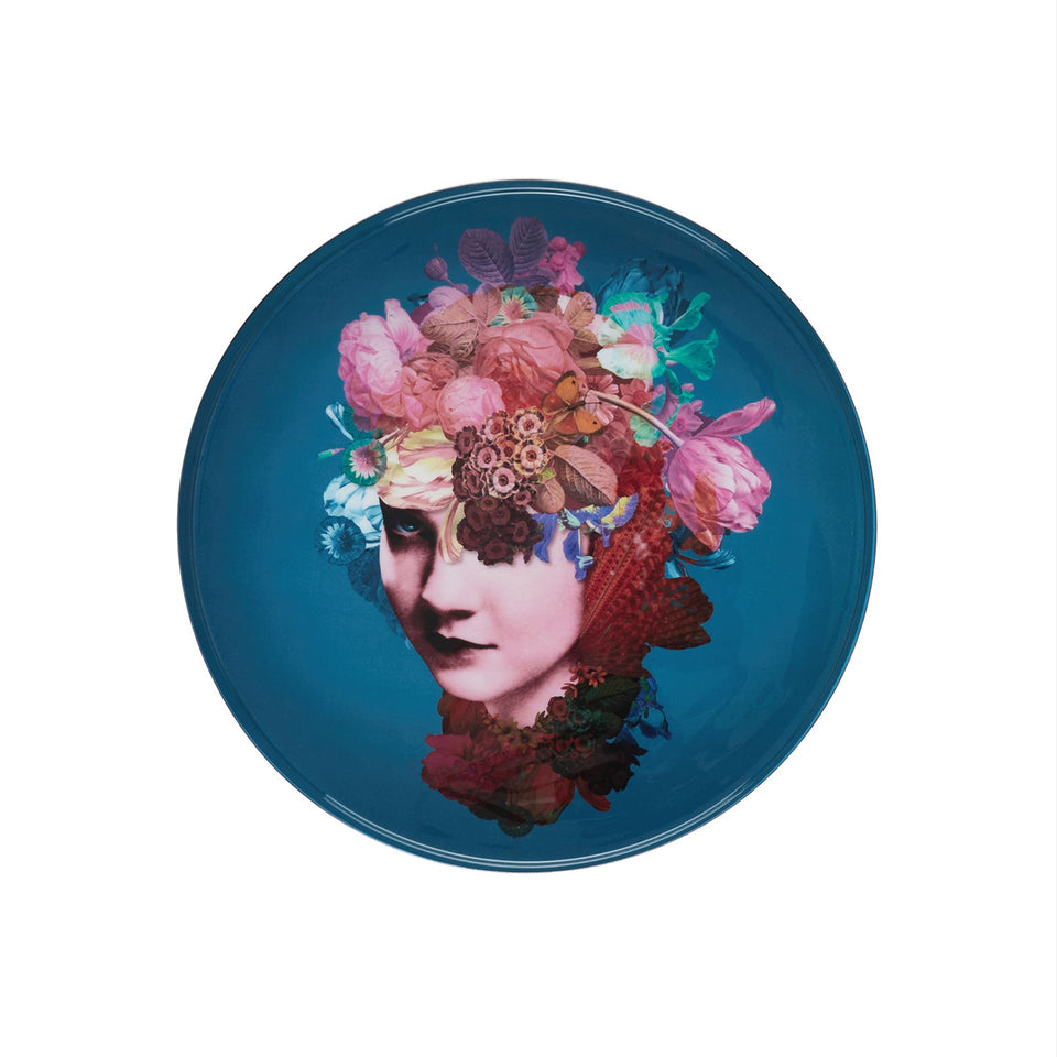 Tablett rund Emaille Mary Jane Aufsicht