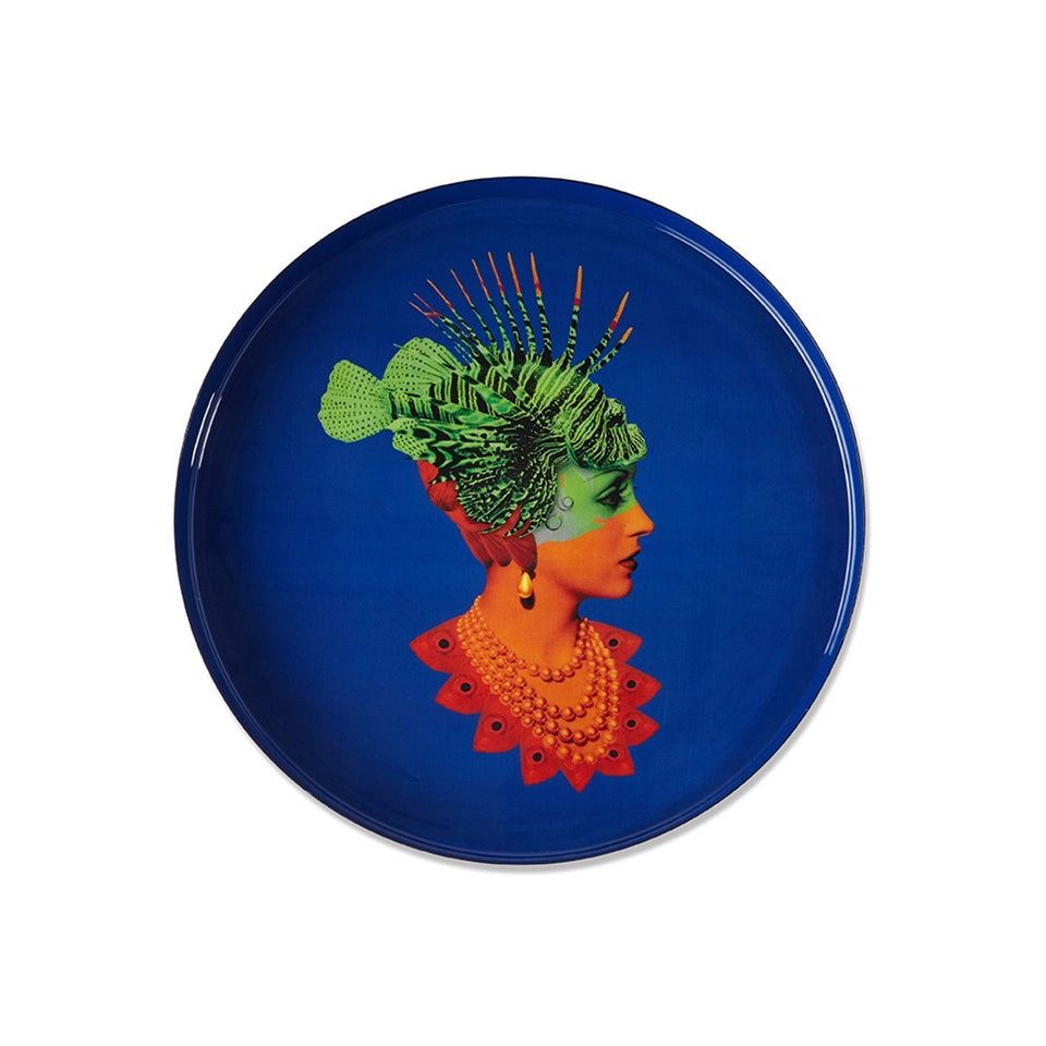 Tablett rund Emaille Rascaqueen Aufsicht