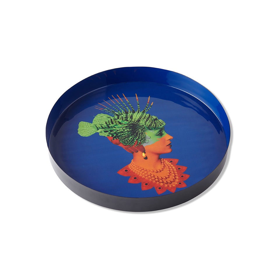 Tablett rund Emaille Rascaqueen Seitenansicht