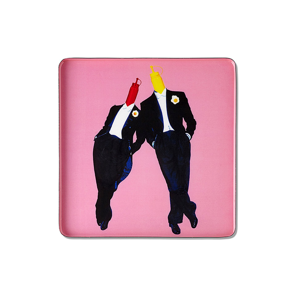 Tablett eckig Emaille Ketch & Mout Aufsicht