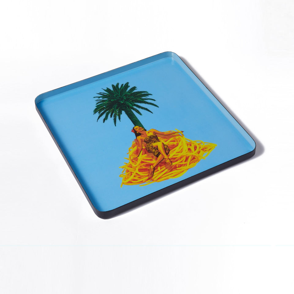 Tablett eckig Emaille Bolo Island Seitenansicht