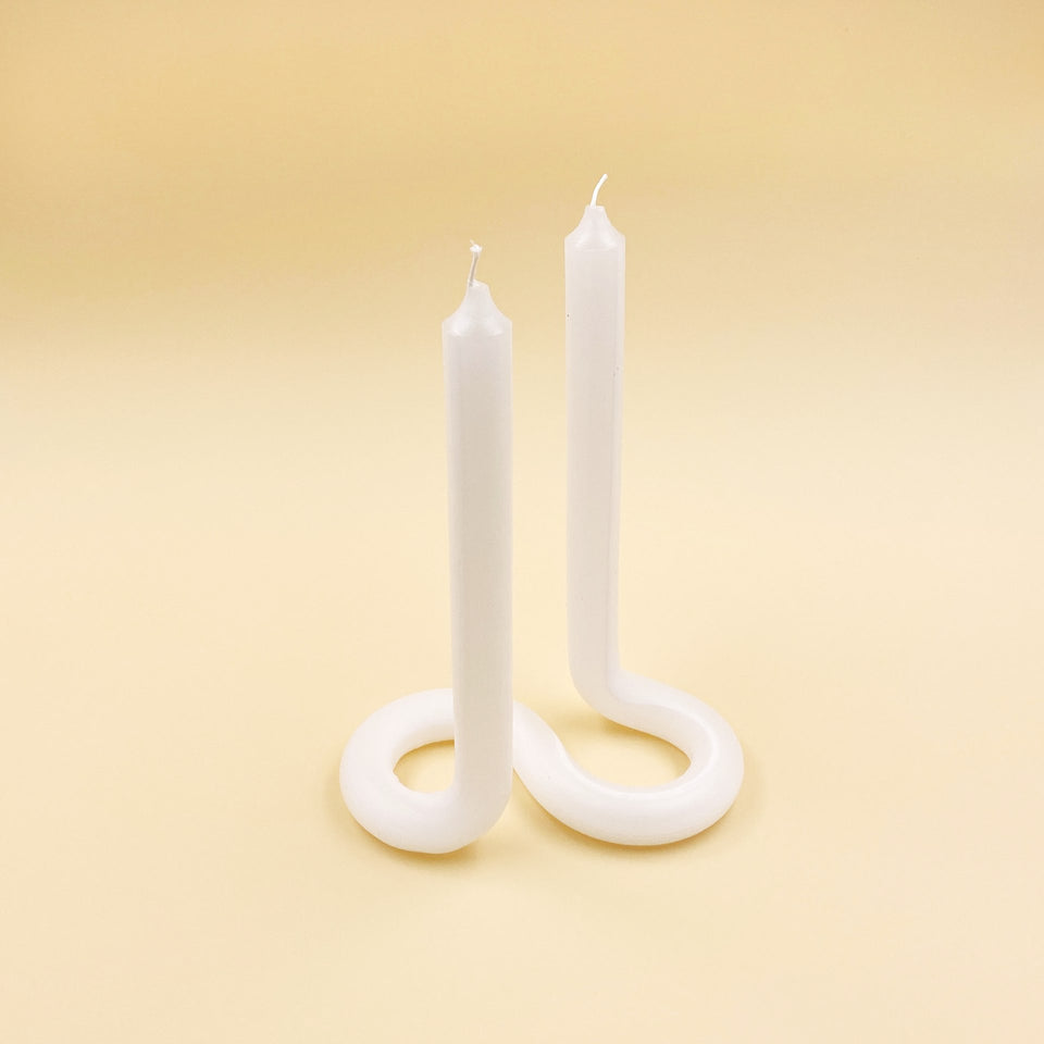 Lex Pott Kerze Twist weiß
