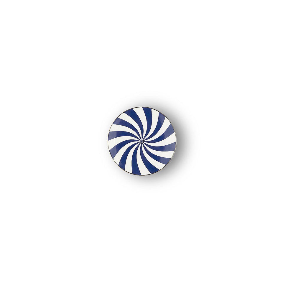 Bitossi mini Teller Ruota blau Spirale Aufsicht