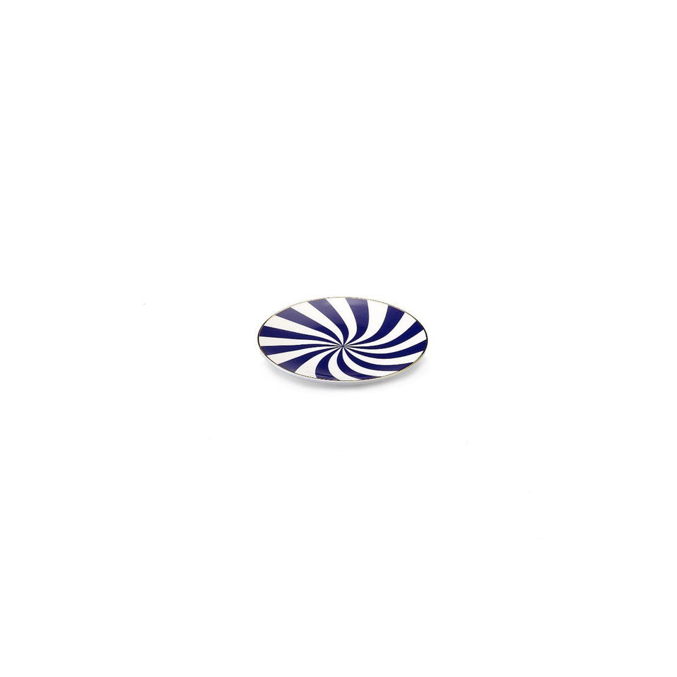 Bitossi mini Teller Ruota blau Spirale Seitenansicht