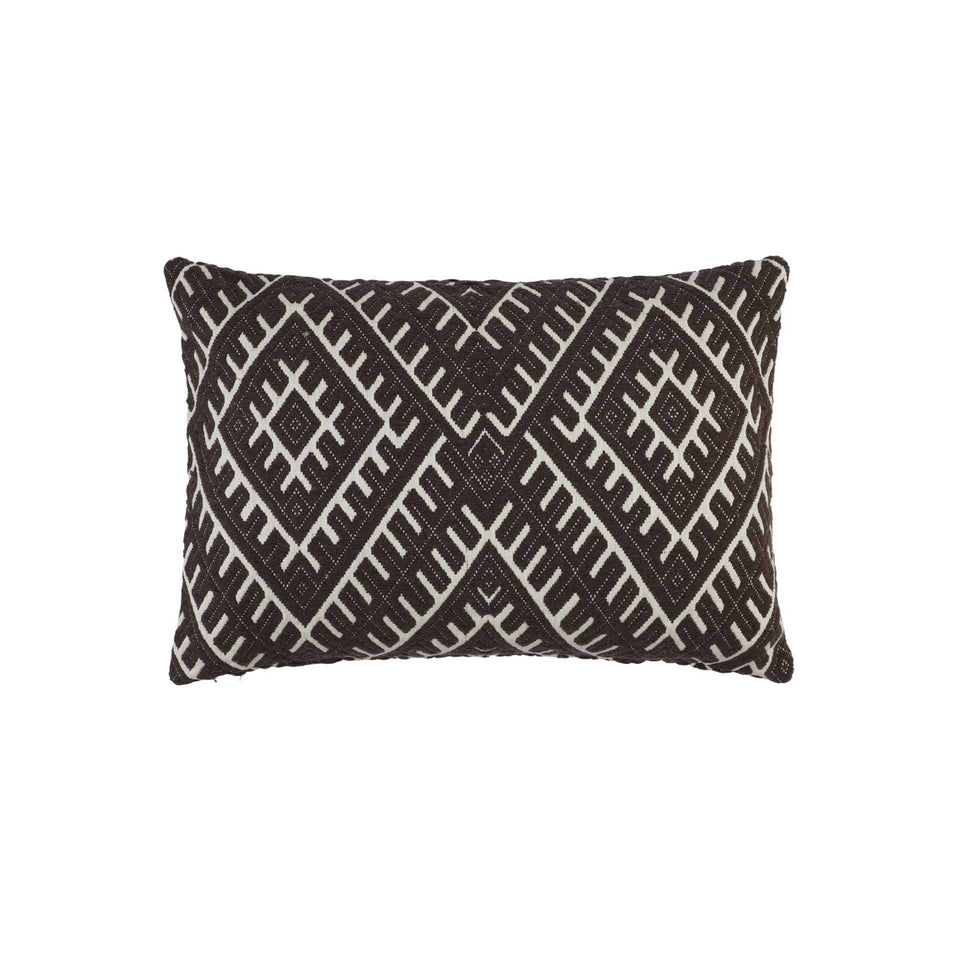 Kissenbezug dunkelbraun weiß Größe 60x40