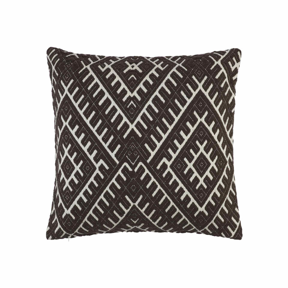 Kissenbezug dunkelbraun weiß Größe 50x50