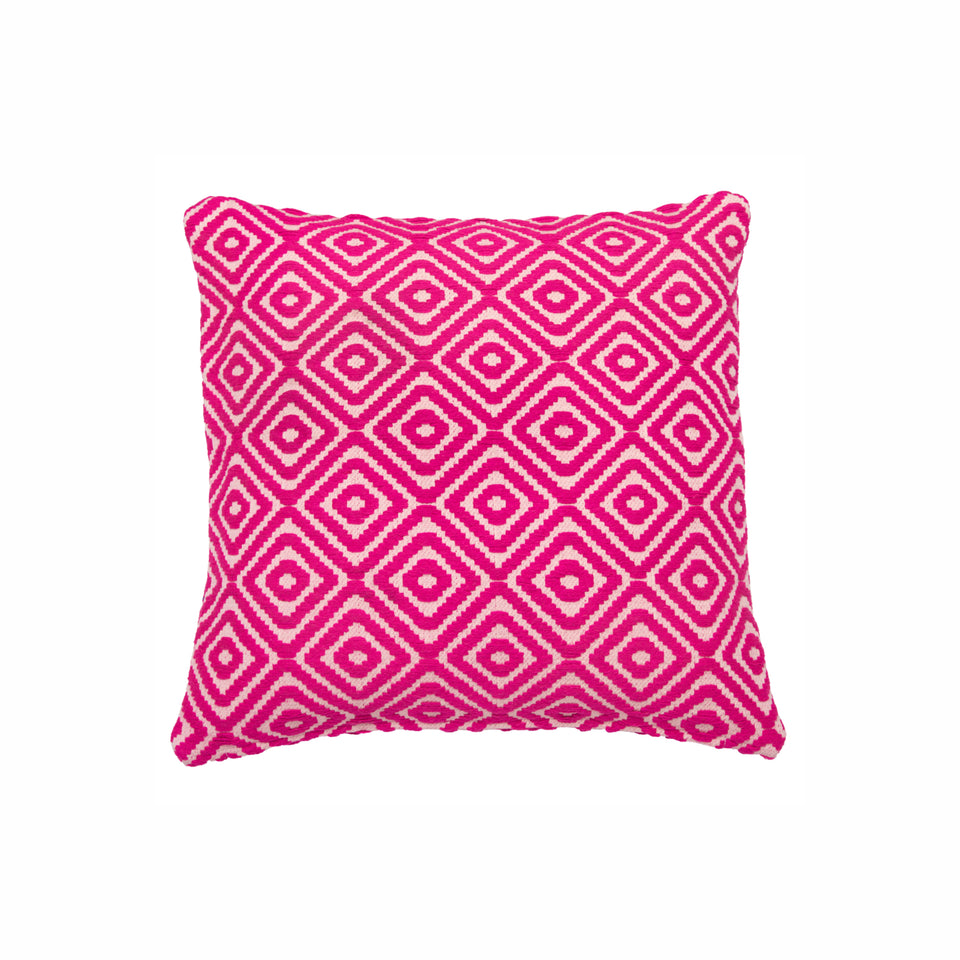 Kissenbezug Raute pink weiß Größe 50x50