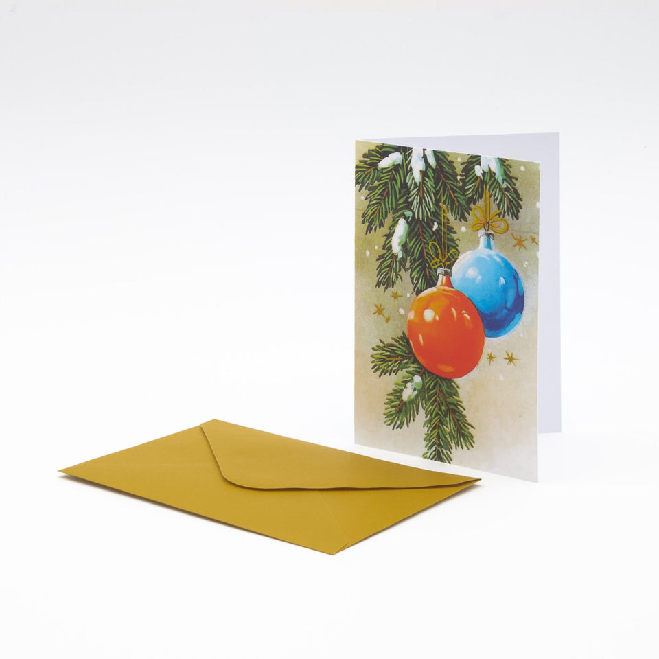 Postkarte Christbaumskugeln X'Mas Balls