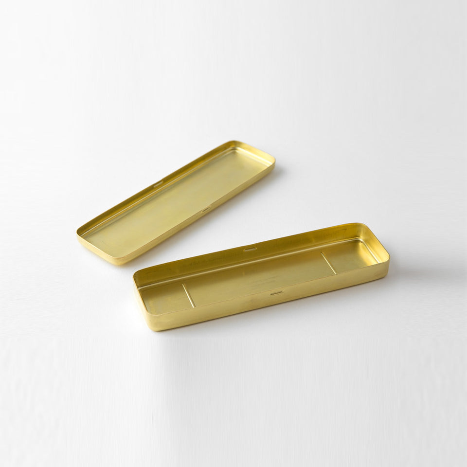 Stiftetui Brass Messing geöffnet