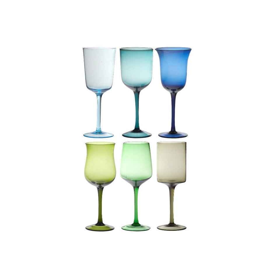 Weinglas multicolor blau Nuancen 6er Set groß
