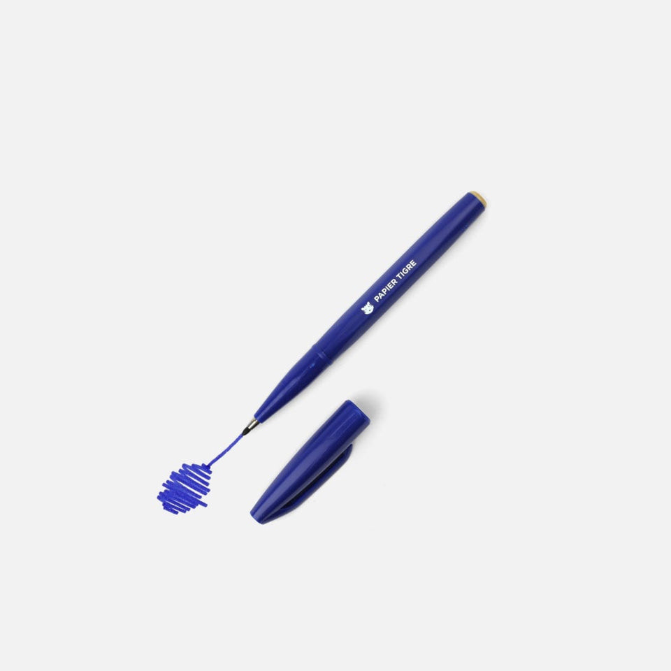Papier Tigre Faserschreiber blau mit Linien